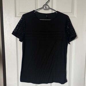 Chic Black Short Sleeve Women's Top